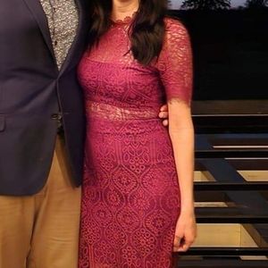 Lulus Remarkable Burgundy Lace Dress